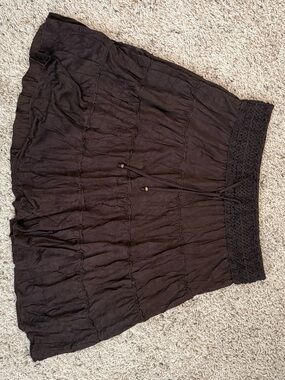 Maurices Brown Elastic Waist Tiered Skirt
